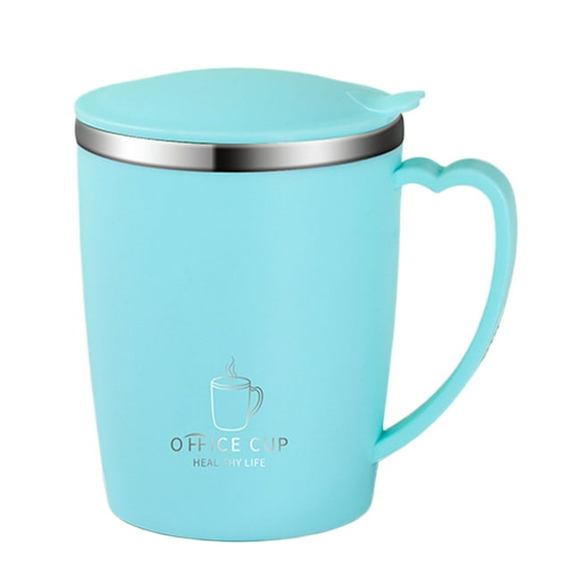Youkk Stainless Steel Cup Leak-Proof Lid Portable Size Multiple Color Options Gift Idea Coffee Mug Cups Light Blue