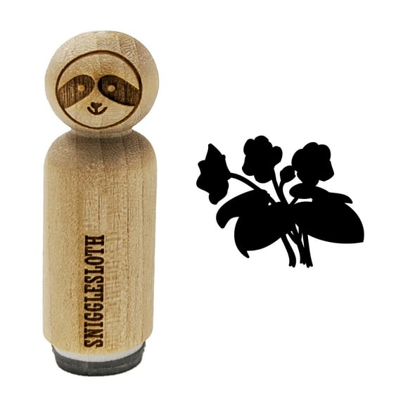 Violets Flowers Solid Rubber Stamp for Scrapbooking Crafting Stamping - Large 1-1/4 Inch