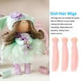 thumbnail image 3 of Uxcell 15cm Mechas de cabello para muñecas, 5 piezas de pelucas de muñeca de cabello sintético lacio, Rosa, 3 of 5