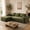 Green, variant on 106" L-Shaped Boneless Cloud Couch for Living Room, Corduroy Modular Sectional Couch, Deep Seat Memory Foam Sofa No Assembly Black