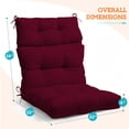 thumbnail image 3 of INTER HUT 46 x 22 in Patio High Back Cushions (Set of 2), Adirondack Rocking Chair Cushions Rocking Chair Cushion with Ties, Light Blue, 3 of 9