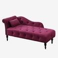 thumbnail image 5 of Miniyam Velvet Chaise Lounge, Tufted Accent Chaise Chair with Pillow for Living Room Bedroom, Purple, 5 of 8
