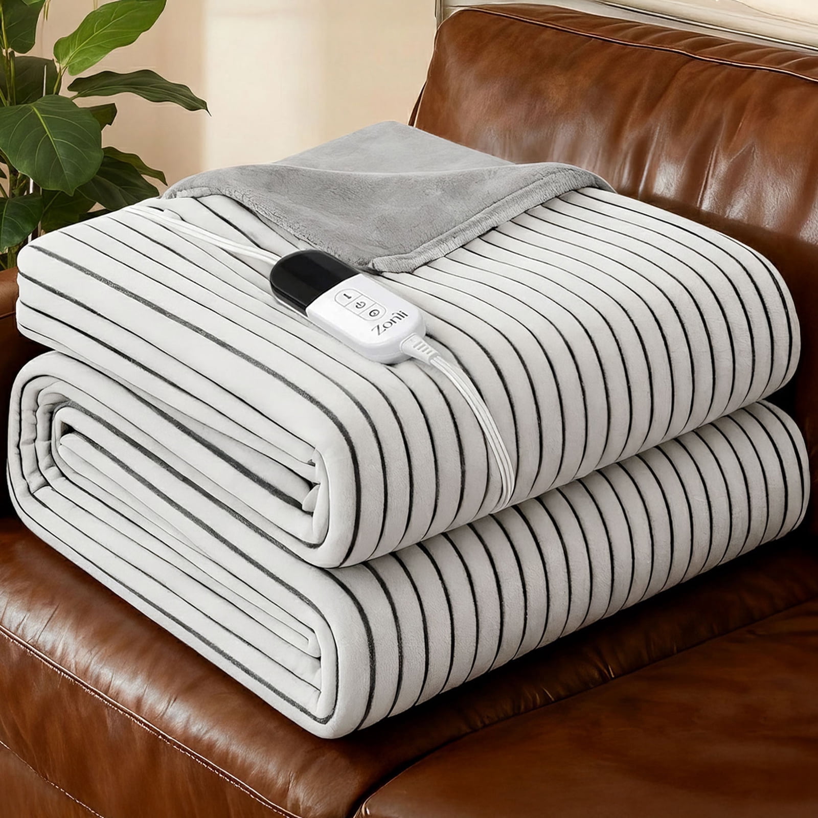 ZonLi 2-in-1 Heated Weighted Blanket, Weighted Heated Blanket for