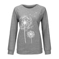 thumbnail image 1 of Camiseta Mujer Manga larga Cuello redondo Tops Poliéster Suéter deportivo Ropa con estampado informal, Gris, S kenally AP003791-10, 1 of 6