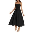 thumbnail image 2 of NXMZXB Women's Summer Maxi Dress 2025 Loose Fit Casual Boho Sleeveless Spaghetti Strap Smocked Tiered Long Beach Sundresses Black L, 2 of 8