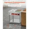 thumbnail image 6 of KFFKFF 4-Compartment Professional Food Heater, 4 x 1/2 Trays Electric Steam Station, 1500W Industrial Grade Buffet Food Heating Equipment with Storage Shelf, Stainless Steel Serving Unit, 6 of 9