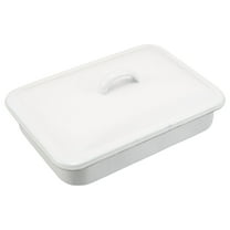 LOLIPPYY Rectangular Enamel Roaster Pan with Lid Flavor Locking Design for Healthy Oven Cooking