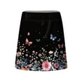 thumbnail image 5 of WTOBBY Women's High Waist Printed Floral Short Half Skirt with Attached Shorts, Casual Sports Pleated Yoga Skirt for Spring Summer Fashion and Fitness Wear,Black S, 5 of 5