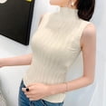 thumbnail image 3 of Women's Sleeveless Slim Fit Mock Turtleneck Knit Pullover Sweater Stretch Basic T Shirt Tank Tops, 3 of 4