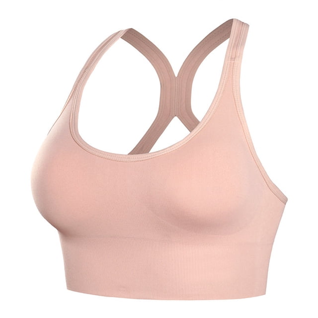Virmaxy Womens Wireless Bra Solid Color Soft and Comfortable Gathered Large Bra Solid Color Soft and Comfortable Without Steel Rings Gathering To A Large Bra Pink-3 M