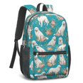 thumbnail image 2 of Great Pyrenees and Floral Blue Pattern 17" School Backpacks for Teens,Waterproof Oxford Fabric,S-Shape Padded Straps for School,Travel,Hiking,Camping, 2 of 6