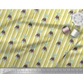 thumbnail image 3 of Soimoi Yellow Velvet Fabric Feather & Bottle Vase Stripe Print Sewing Fabric Yard 58 Inch Wide, 3 of 3