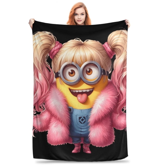 Manta de franela de los Minions de Mi villano favorito para decoración de habitación, para cama y sofá de 60 x 50 pulgadas