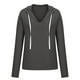 thumbnail image 4 of Sudadera para mujer Otoño Sudaderas Damas Invierno y otoño Casual Color sólido Cordón V-cuello Fleece Bottoming Shirt Suéter con capucha Tops Odeerbi ODB-5, 4 of 8