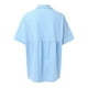 thumbnail image 4 of Gibobby Playera de Manga Corta con Cuello Redondo Algodón Lino Casual Suelto Personalidad Impreso Solapa Botón Manga Corta(Azul,M), 4 of 5