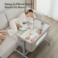 thumbnail image 2 of Babyomi Baby Bassinet with Adjustable 6-Level Height, Bedside Crib for Newborn, Beige, 2 of 6