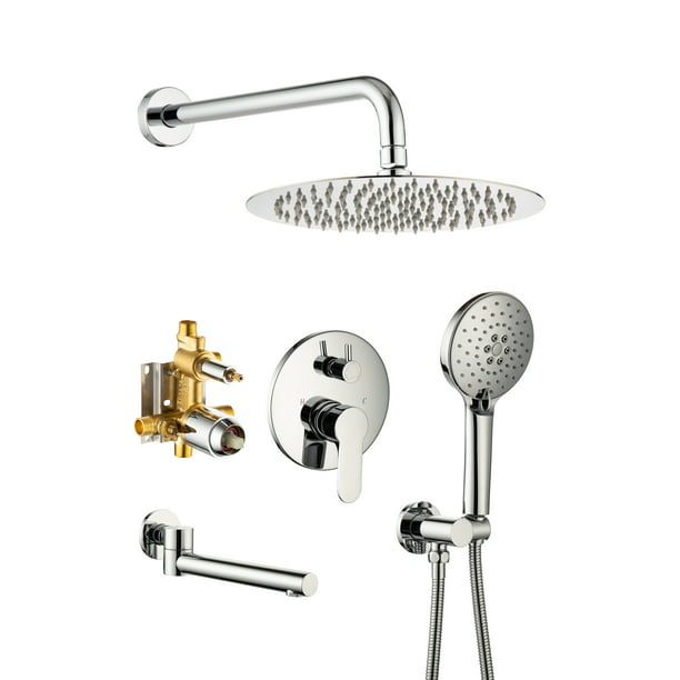 Suzicca Tub Shower Faucets Sets Complete Bathtub Set Brushed Nickel Bathtub  Shower System with Tub Spout, Bathroom Tub and Shower Combo Trim Kit with  Rough-in Valve - Walmart.com