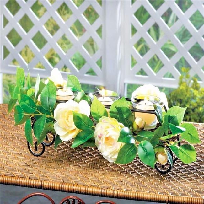 Centerpiece Faux Floral Candleholder, White