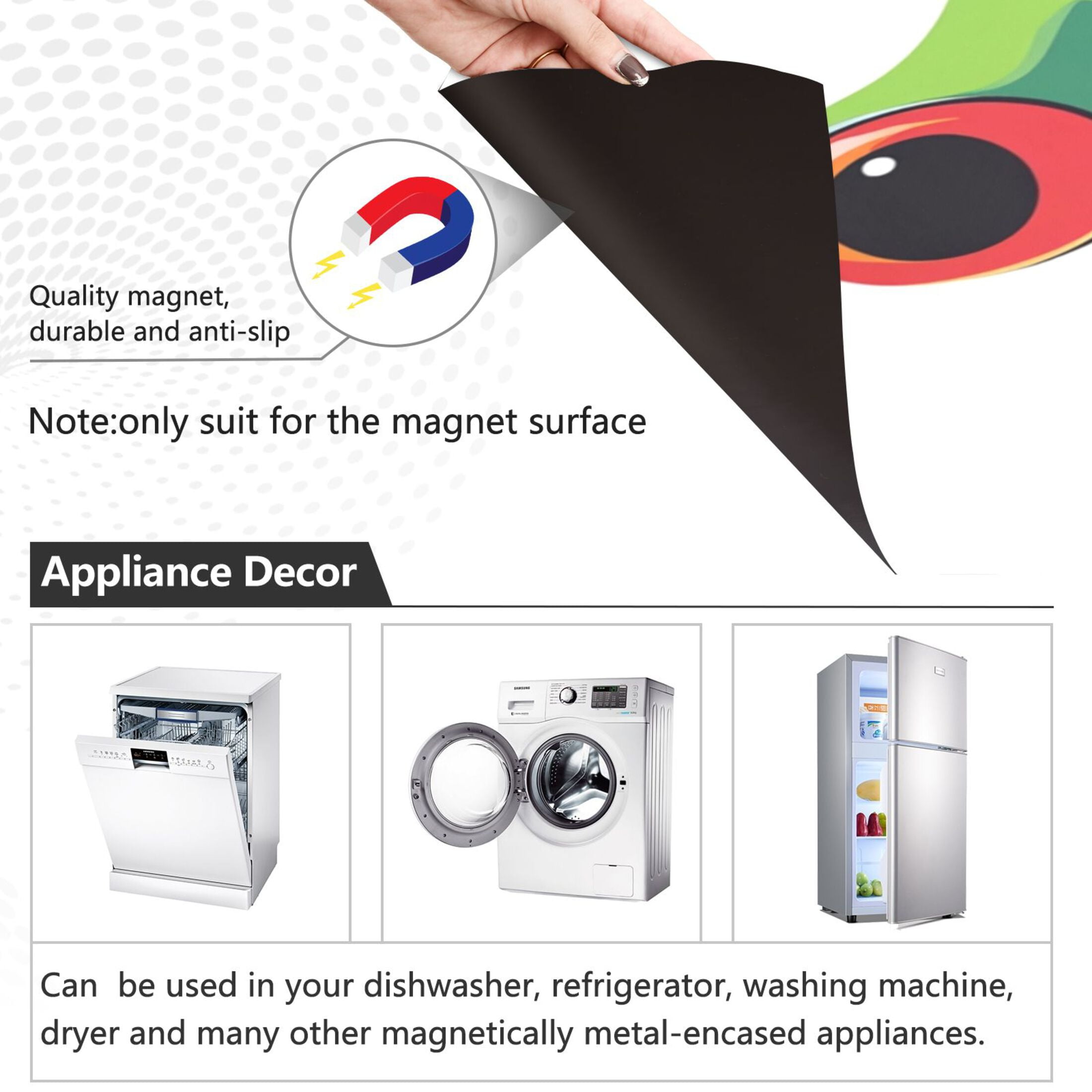 Dishwasher Magnetic Sticker 23x26 Inch Refrigerator Magnetic Sticker Washing Machine Magnetic Sticker Kitchen Panel Magnetic Sticker Home Decor Lovely Frog