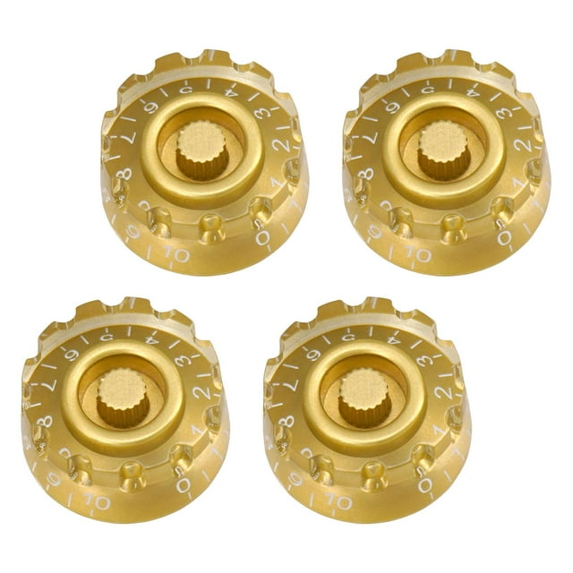 Perillas de tono de volumen de 4 piezas, perillas de duraderas con escala de números, perillas de Control de velocidad para Dorado Hugo Perillas de sombrero de copa