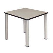 Angle View: Regency 30 in. Small Square Breakroom Table- Maple Top, Chrome Legs