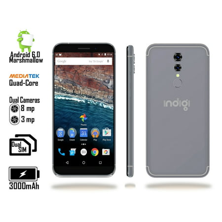 NEW 2018 5.6in 4G LTE Unlocked Android Smartphone Indigi® (FingerPrint Access + GPS & WiFi Enabled)
