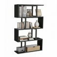 thumbnail image 6 of Dextrus 5-Tier S-Shaped Bookshelf, Geometric Modern Bookcase for Living Room & Office, Black, 6 of 12