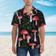 thumbnail image 2 of Balery Red Mushrooms Camisas hawaianas de manga corta para hombre, camisas playeras de corte holgado, camisas de vacaciones con botones,Large, 2 of 7