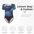 thumbnail image 4 of Rocae Trolls Ensemble pour une Pièce Col Rond Manches Courtes Justaucorps pour Femmes Décontracté Basique Justaucorps Combinaison Quotidienne T-Shirts-grand, 4 of 7