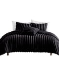 thumbnail image 3 of Benjara Sieno 4pc King Comforter Set- Shams- Black Faux Fur- Micro Mink Back, 3 of 8