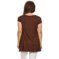 thumbnail image 4 of short sleeve loose fit t shirt tunic top with pocket/made in usa. brown m, 4 of 4