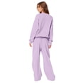 thumbnail image 5 of Women's Hoodie Jogger Set - Preppy Bow Print Hooded Sweatshirt & Matching Pants, Cozy & Cute Loungewear Set Purple 3XL, 5 of 6