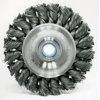 Radnor 4'' X 1/2''- 3/8'' Carbon Steel Standard Twist Knot Wire Wheel Brush For Use On Bench/Pedestal, Die And Right Angle Grinders