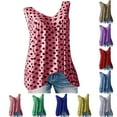 thumbnail image 7 of Lovskoo Tank Tops for Women 2024 Casual V Neck Summer Tops Sleeveless Polka Dots Shirts Sexy Tops Loose T-Shirt White, 7 of 7