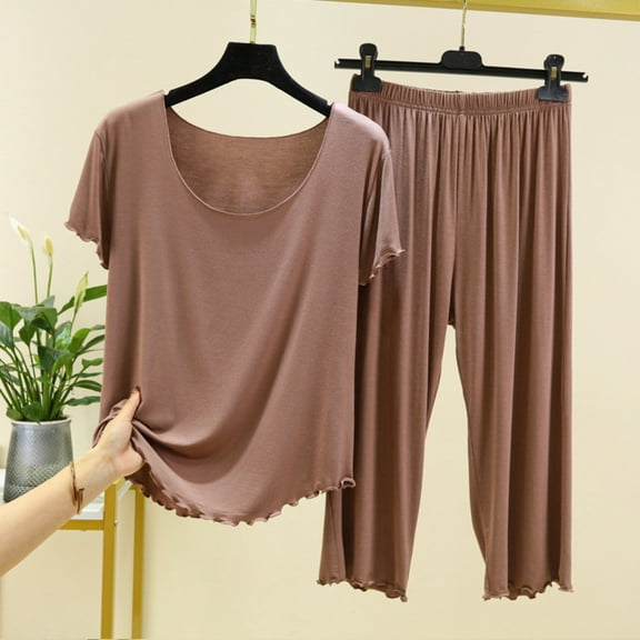 Censtreet Women's Sleepwear Set 2 Piece Lounge Set Tops Vest High Waisted Pants Outfits