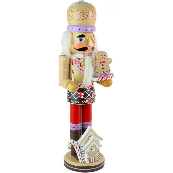 Ornativity Gingerbread Chef Nutcracker - Wooden Ginger Bread Man Cookie Theme Baker Christmas Nutcracker Xmas Figure Holiday Decoration 14"