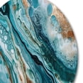 thumbnail image 3 of Designart "Marble Abstraction Blue and Gold IV" Abstract Marble Round Metal Art, 3 of 5