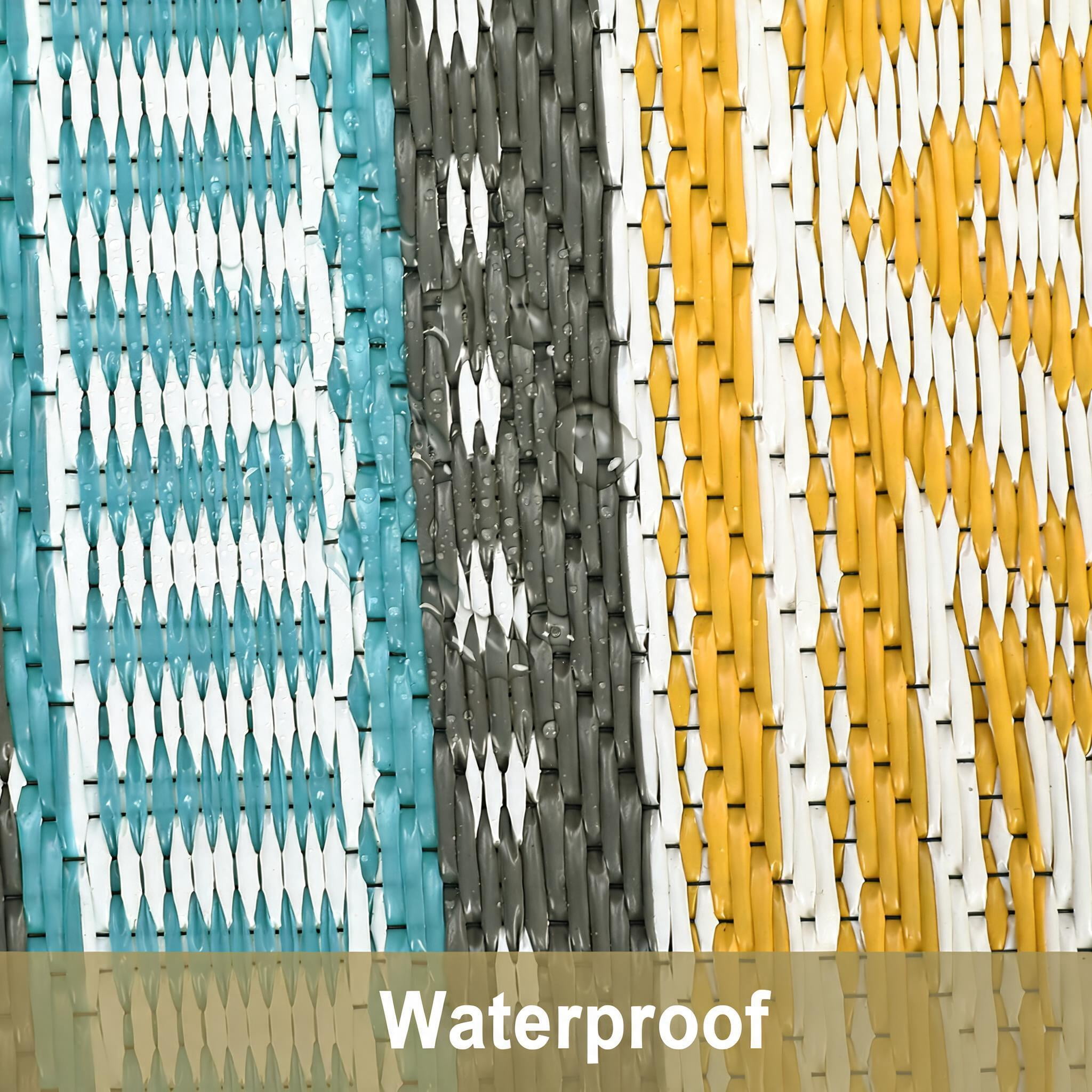 Nanan 8x10 Outdoor Plastic Rug,Portable Plastic Outdoor Rug, Waterproof & UV Resistant, Non-Slip, Easy to Clean for Camping, Patio, Garden, Beach, Picnic, Multicolor