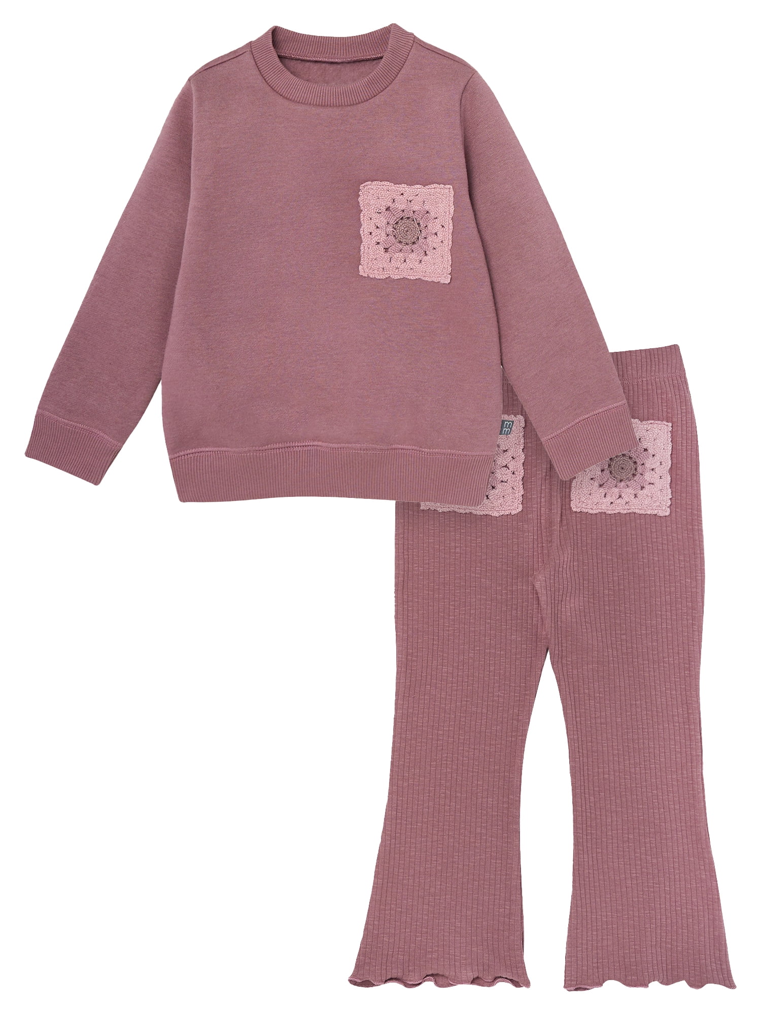 Modern Moments by Gerber Toddler Girl Sweatshirt with Flare Leg Pan Outfit Set, Sizes 12M-5T