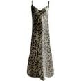 thumbnail image 4 of Femmes Été Maxi Robe Sans Manches V Cou Spaghetti Robe de Sangle Imprimé en Vrac Décontracté Longue Robe, 4 of 4