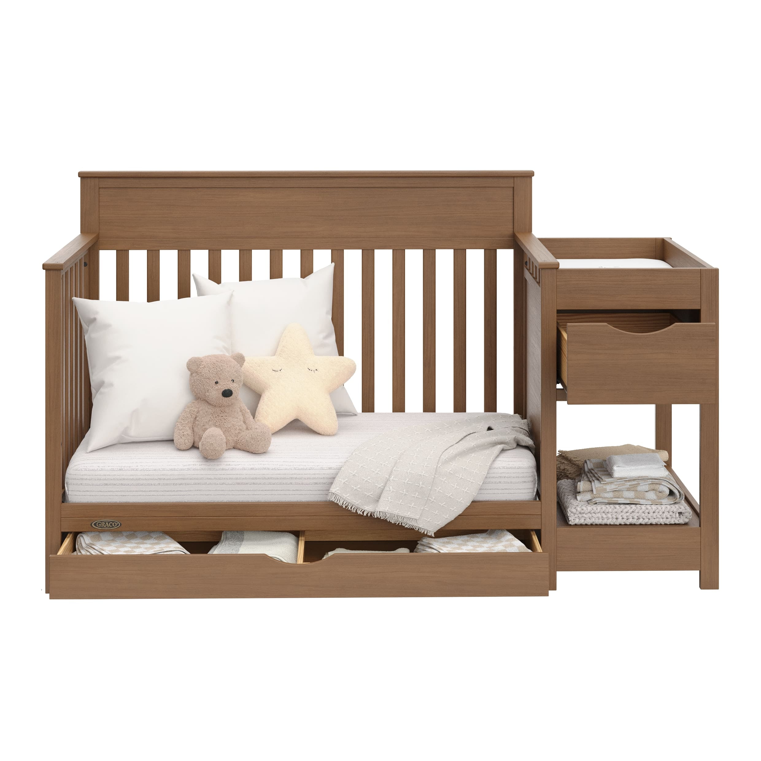 Graco Shiloh Convertible Baby Crib and Changer, Hazelnut