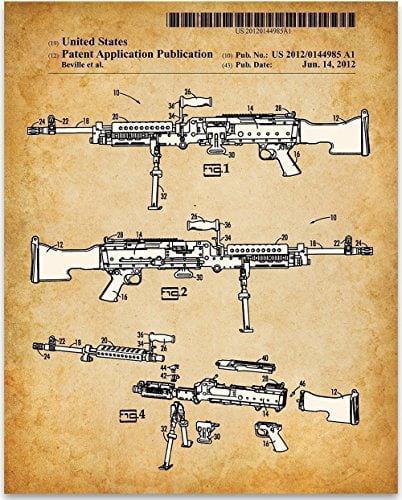 M240 Machine Gun Art Print - 11x14 Unframed Patent Print - Great ...