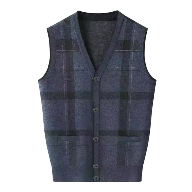 Gilet Sans Manches en Tricot à Col en V Décontracté pour Homme, Mode Automne Hiver, pour Superposition et Confort