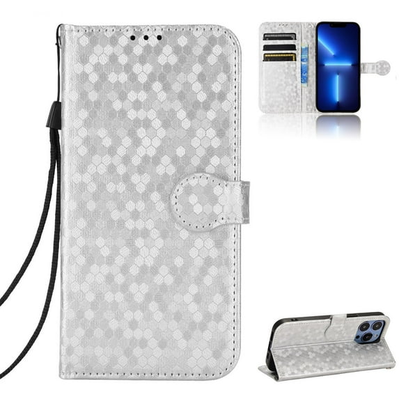 Allytech for iPhone 11 Pro Max Case 6.5 inch 2019, PU Leather and Soft TPU Bumper Shockproof Cover with Hand Strap Magnetic Snap Flip Stand Case for iPhone 11 Pro Max, Silver