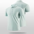thumbnail image 2 of Mens Business Polo Shirt Short Sleeve T Shirt Lightweight Tee Summer Breathable Top Blue M, 2 of 9
