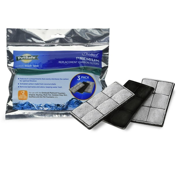 Filtros de Carbón PetSafe Drinkwell Blanco Paquete de 3 para Fuente de Agua de Perros y Gatos