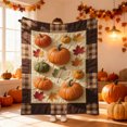 thumbnail image 1 of Thanksgiving Pumpkin Maple Leaf Fruit Blanket Digital Print Flannel Blanket Warm And Cozy Nap Blanket, 1 of 6