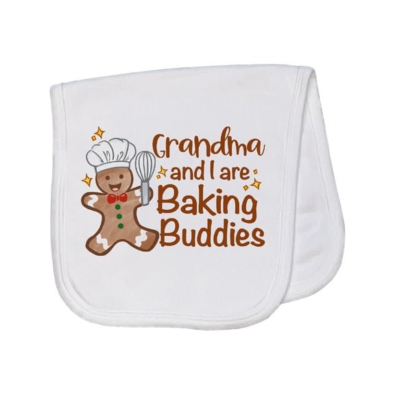 Inktastic Grandma and I Are Baking Buddies Baby Burp Cloth