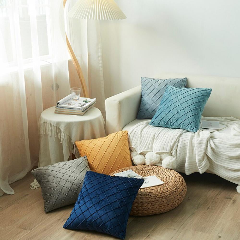 9 color options modern rhombus comfy plush cushion pillow cover case sofa home 