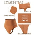 thumbnail image 4 of Finetoo Tummy Control Shapewear Thongs for Women High Waisteded Body Shaper Underwear No Show Panties 4 Pack S-3XL, 4 of 5